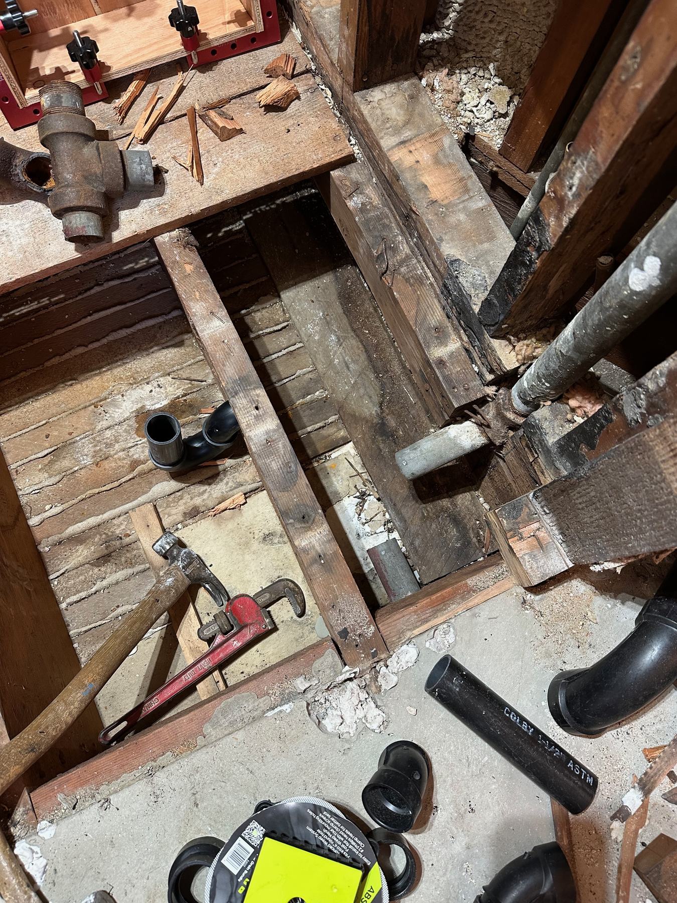 Open shower framing