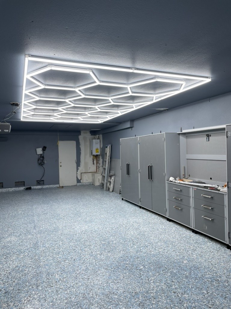 Finished San Juan Capistrano garage transformation with epoxy floor